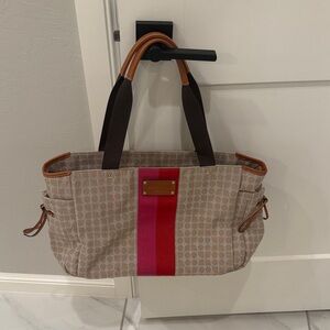 Kate Spade Beige and Red Tote Bag